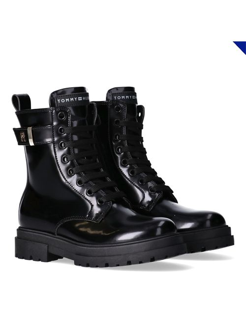 Stivali neri con logo TOMMY HILFIGER | 34028NERO